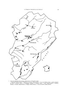 Carte de répartition des pirogues découvertes en Franche-Comté
